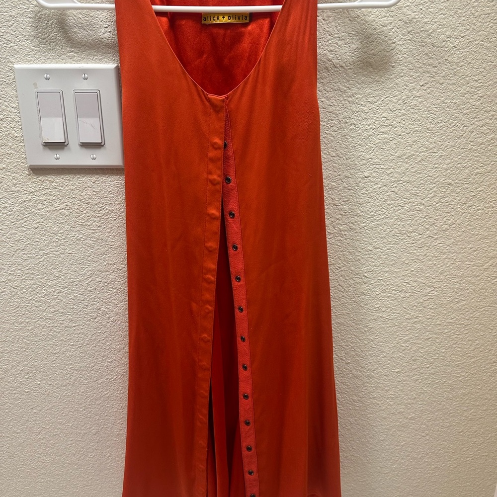 Alice + Olivia Radiant Red silk Fabric xsmall
